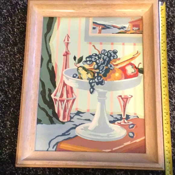 Vintage MCM Framed Paint by number still life RARE - Picture 5 of 8
